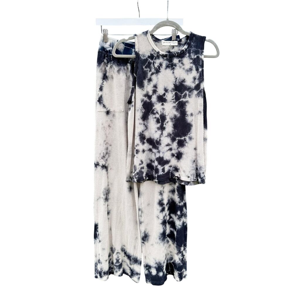 ELECTRIC & ROSE Tie Dye Mesh Knit Tank & Pant Coordinated Set Small S